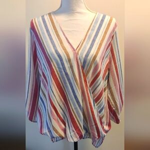 Alexa Surplice Roll tab high low top